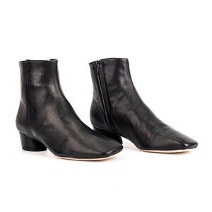 Vince Women Rockville Black Leather Office Ankle Boots sz 7US EUR37